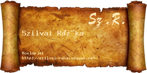Szilvai Réka névjegykártya